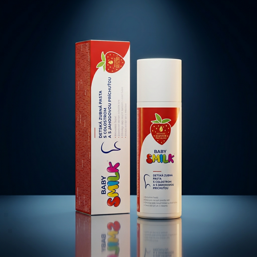 BABYSMILK detská zubná pasta s Colostrom a s jahodovou príchuťou